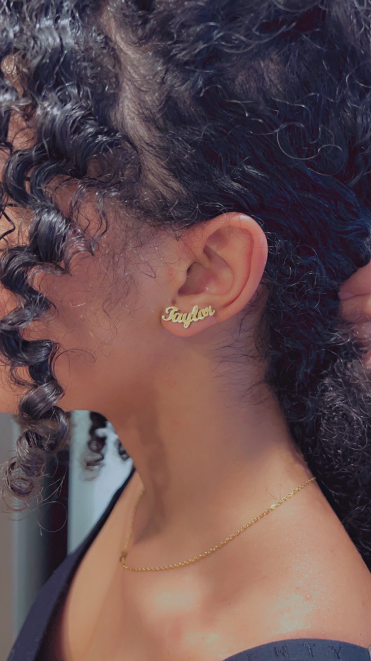 Nameplate earrings